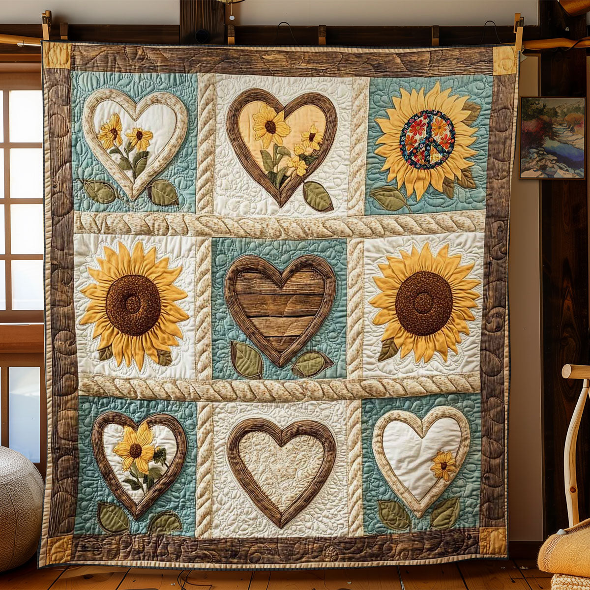 Heartful Sunflower WN2211022CL Quilt